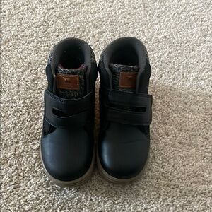 Carter's Black and Brown Leather Boots with Velcro Closure